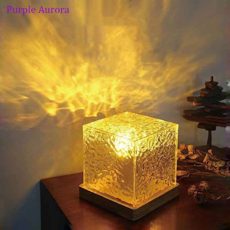 Party Christmas Desk Water Ripple Atmosphere Lamp 16 Colors LED Crystal Table Lamp for Decoration Night Light