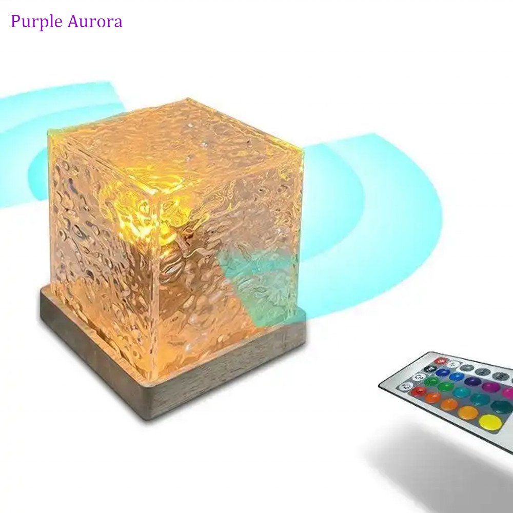 Party Christmas Desk Water Ripple Atmosphere Lamp 16 Colors LED Crystal Table Lamp for Decoration Night Light