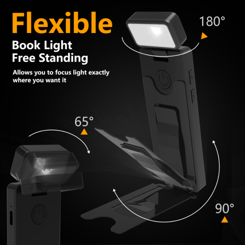 Book Light Rechargeable Reading Light in Bed at Night with high lumen Ultralight Clip on LED Bookmark Lamp
