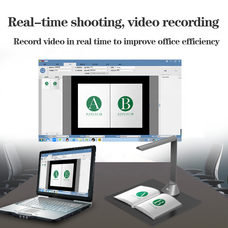 High Resolution 20MP Ocr Scanning A3 Flattening Portable Document Scanner Camera For Bulk Files