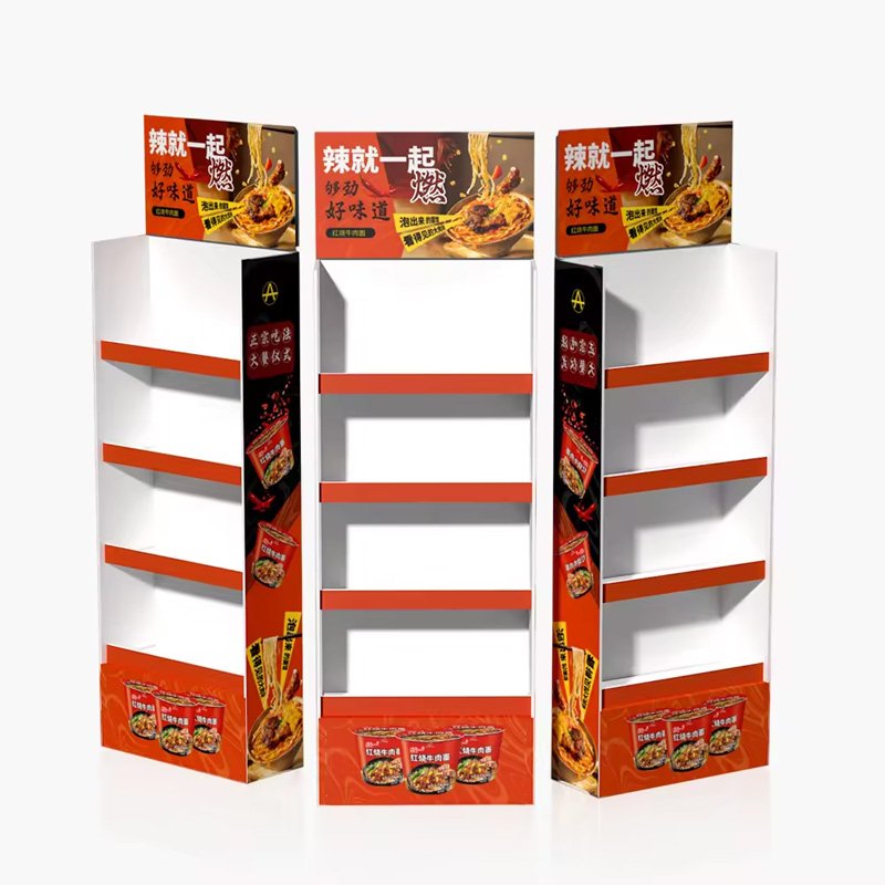 Customized Shop Promotional PVC Foam Board Food Display Shelf Stand Rack