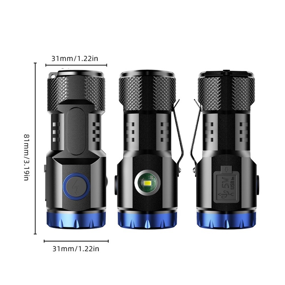 8x Led High Bright Mini Palm Small Flashlight Usb Charging Portable Home Fishing Hiking Camping Magnet Pocket Work light Torch