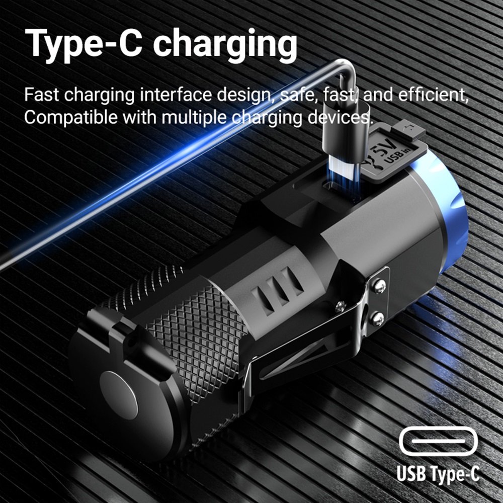 8x Led High Bright Mini Palm Small Flashlight Usb Charging Portable Home Fishing Hiking Camping Magnet Pocket Work light Torch