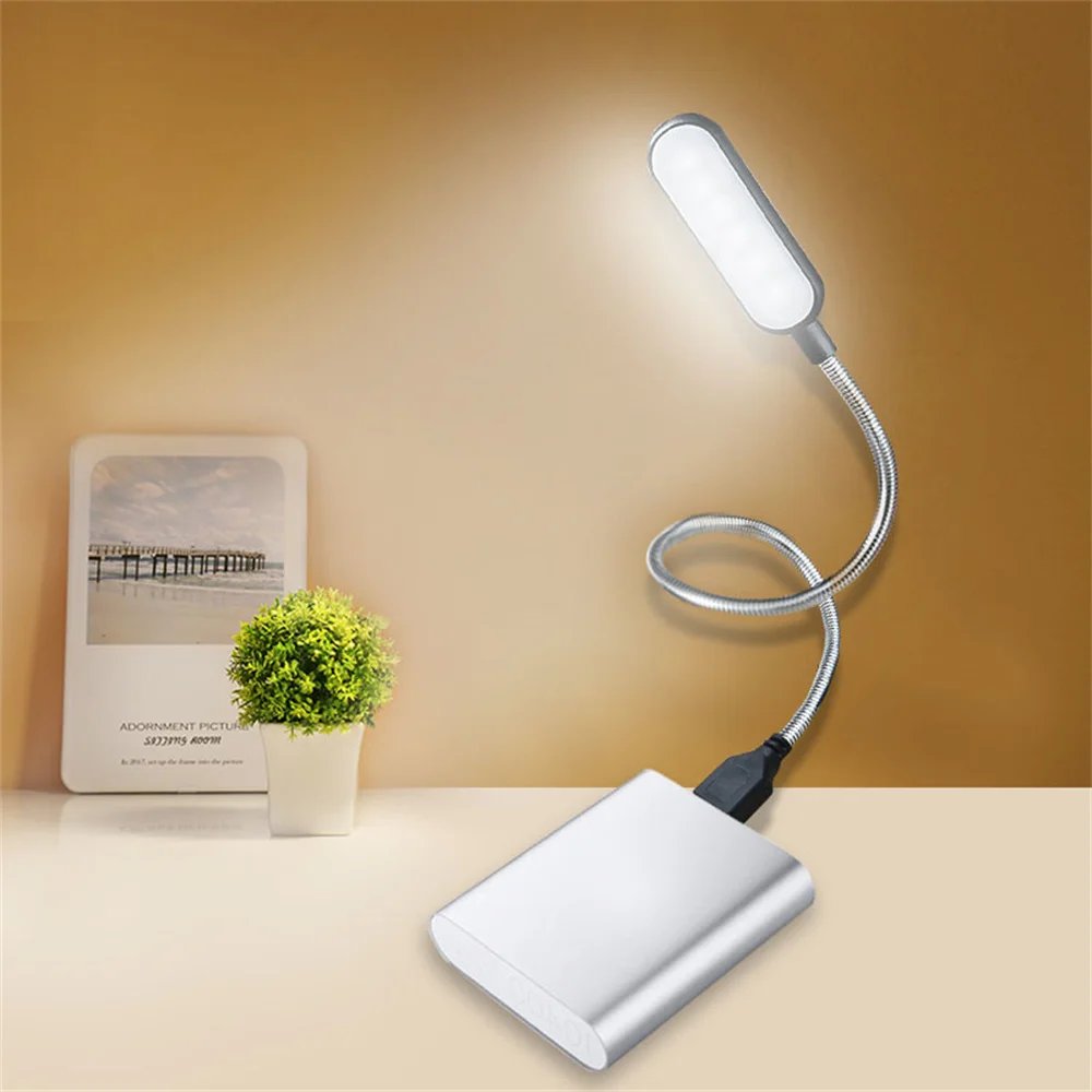 BendableTable Lamps for Power Bank PC Notebook Laptop Night Light Portable LED Home Book Eye Protection Light