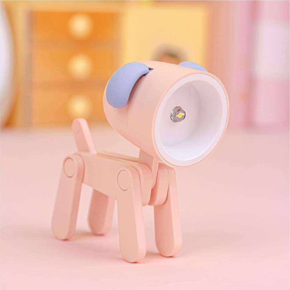 Wholesale Mini Puppy Table Lamp Cute Head Leg Movable Children Small Gift Night Light Mobile Phone Holder Light