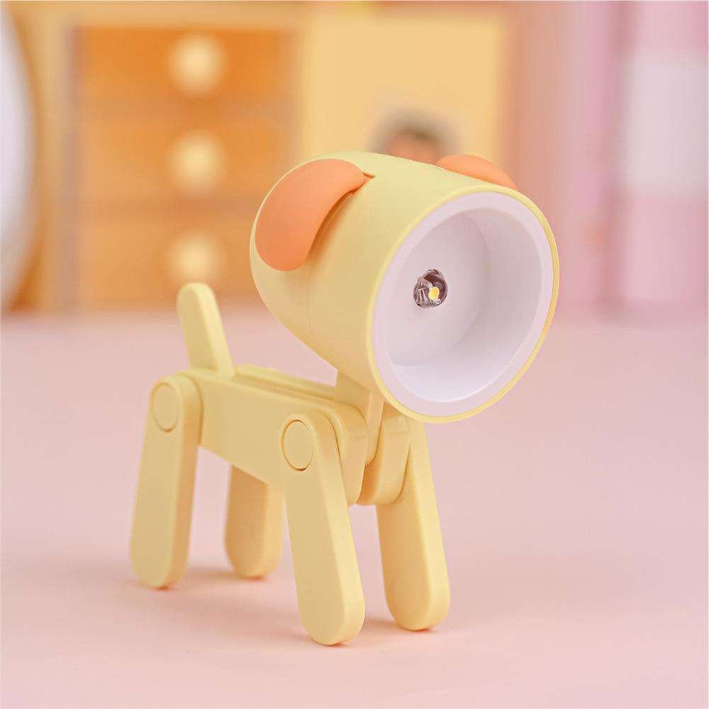 Wholesale Mini Puppy Table Lamp Cute Head Leg Movable Children Small Gift Night Light Mobile Phone Holder Light