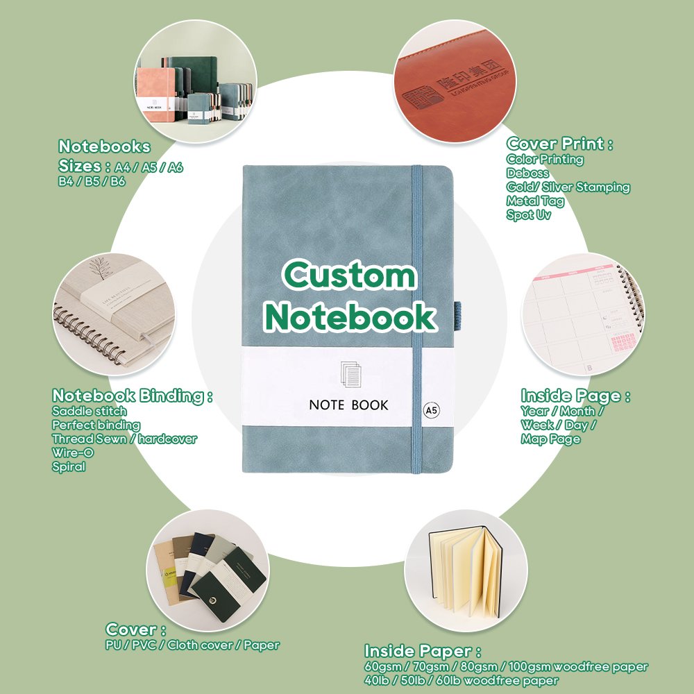 A5 A6 A7 Pu Leather Customizable Personalized A5 Notebook Promotional Cheap Bulk Binding Elastic Strap Book With Custom Logo