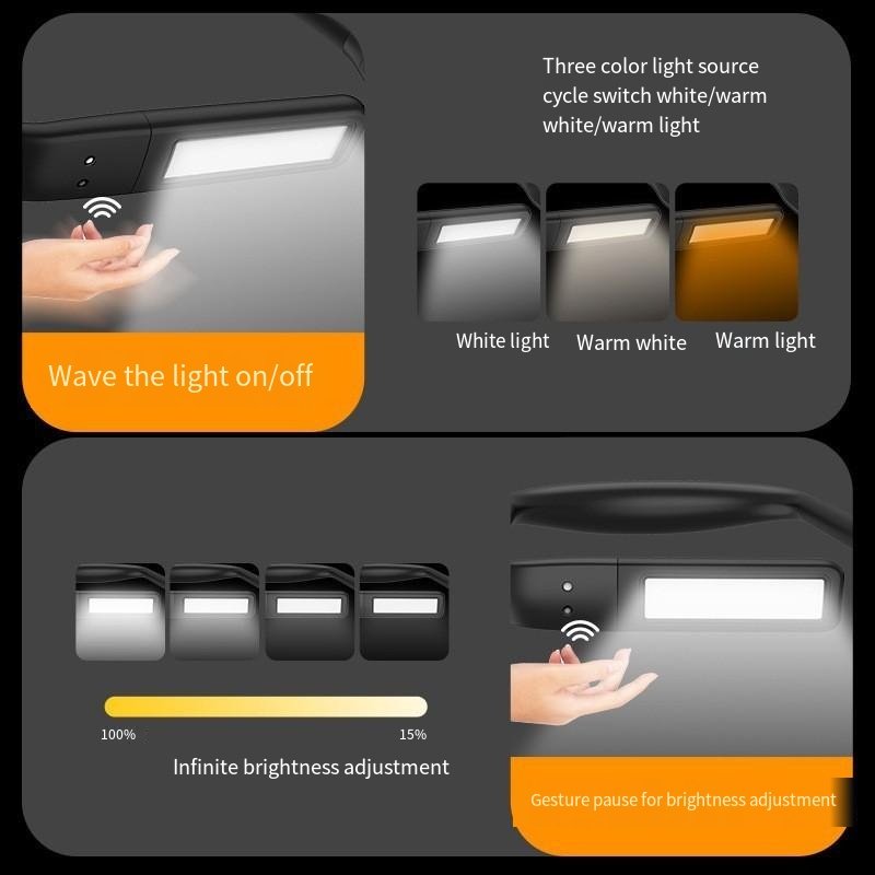 China Factory Foldable Flexible Portable Usb Rechargeable Led Book Reading Lamp Neck Light Christmas Light Gift