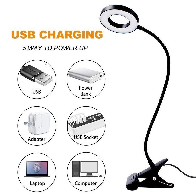 Multi Function Indoor Lighting Portable Light Reading 48 LED USB Plug In Powered Reading Light Book at Night Flexible Clip Lamps