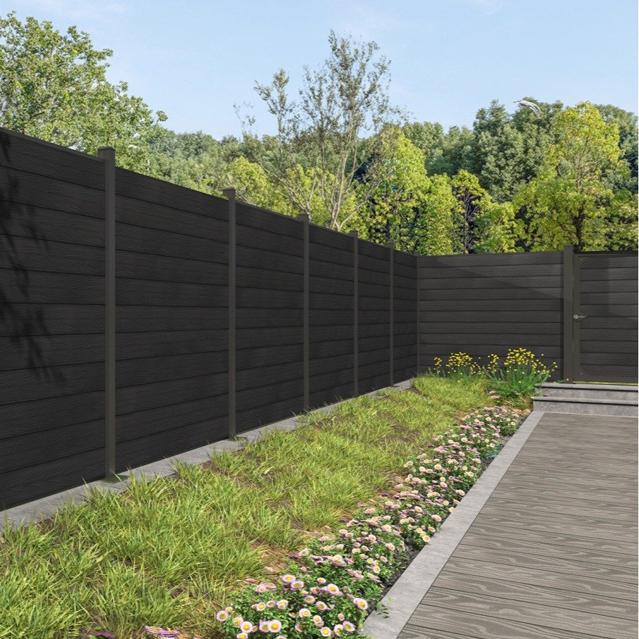 Light LED Wall Fence Panel Outdoor WPC Fence with Decorative Panels Easy Installation WPC Privacy Fence