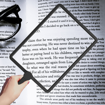 Magnifying Glass for Reading, Large Lightweight Magnifier with LED Lights Provide Full Book Page Viewing Area Evenly Lit Perfec