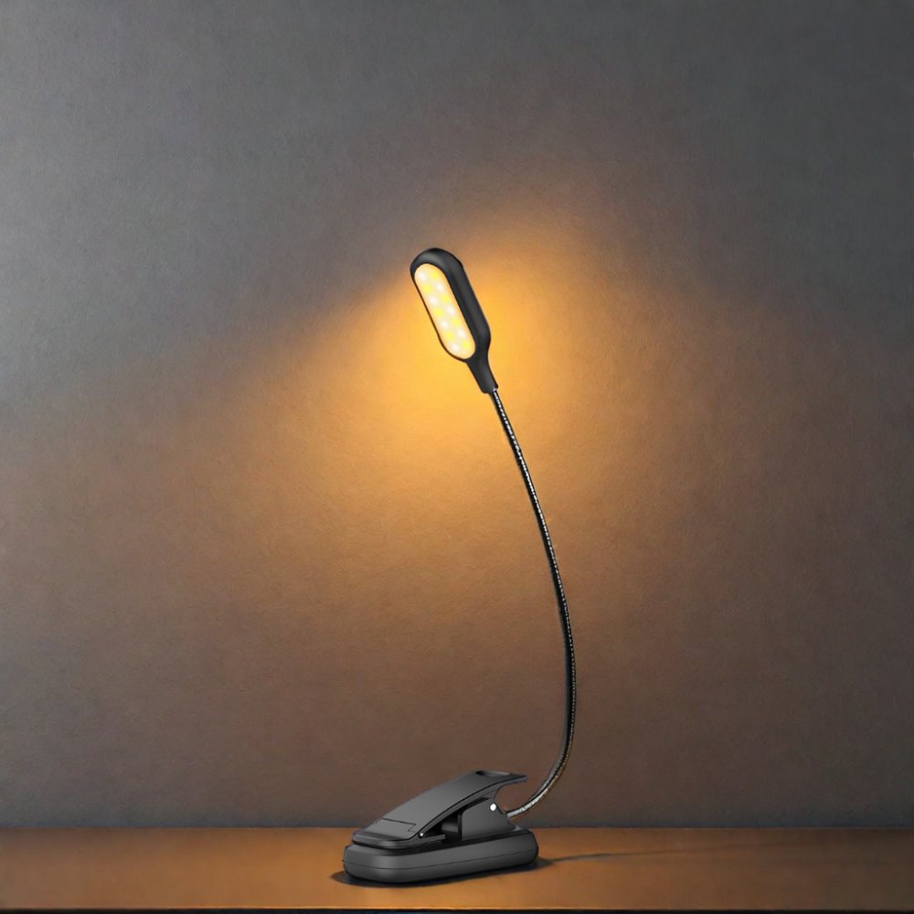 LOHAS Dimmable Read Lamp Clip On Book Lights Portable USB Rechargeable LED Book Reading Light in Bed