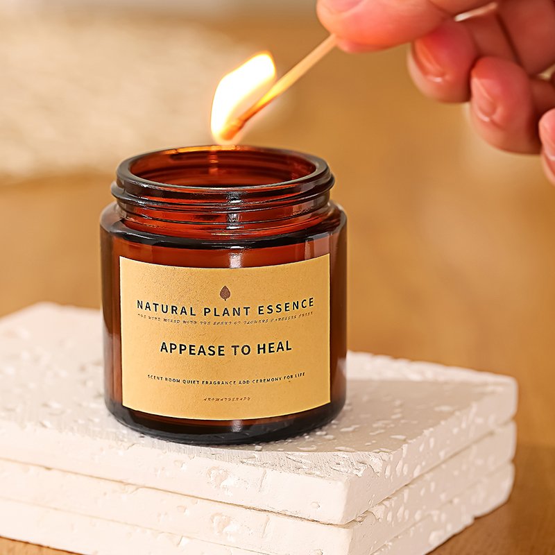 Luxury with flowers Private Label Custom Scented Soy Wax Glass Jar Candles with Lids aroma Scent Candle wholesale
