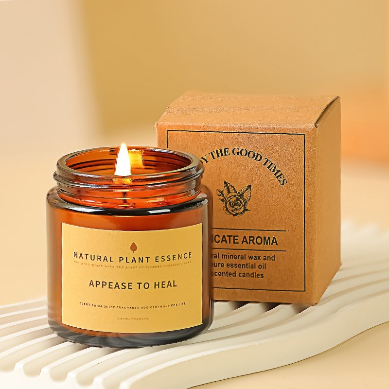 Luxury with flowers Private Label Custom Scented Soy Wax Glass Jar Candles with Lids aroma Scent Candle wholesale