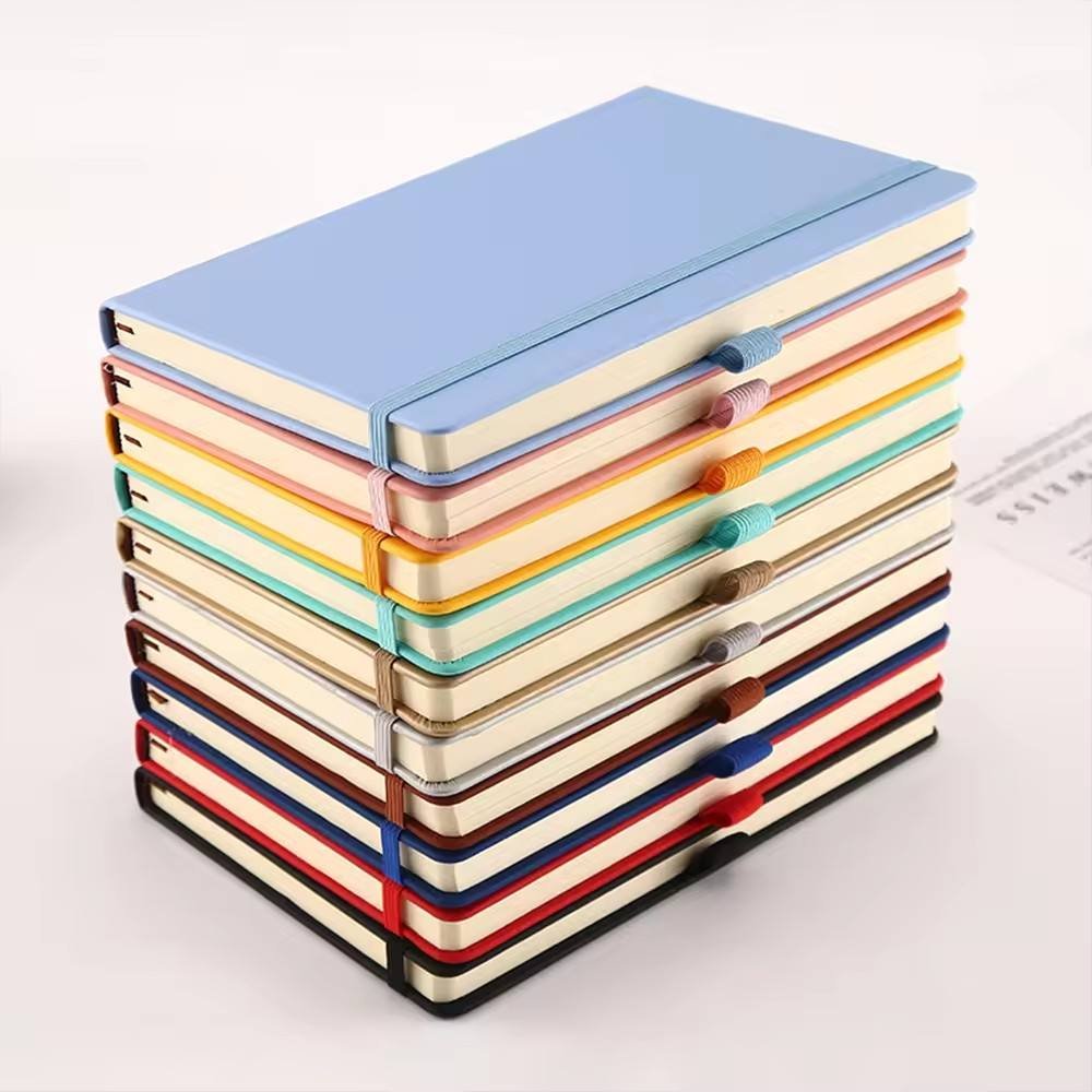 Custom A5 Planner Traveler's Journal Paper Notebook with 100 Inner Pages PU Leather Cover Printed Style Custom Logo