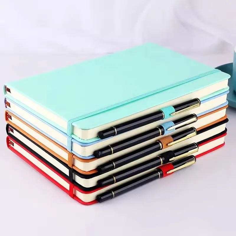 Custom A5 Planner Traveler's Journal Paper Notebook with 100 Inner Pages PU Leather Cover Printed Style Custom Logo
