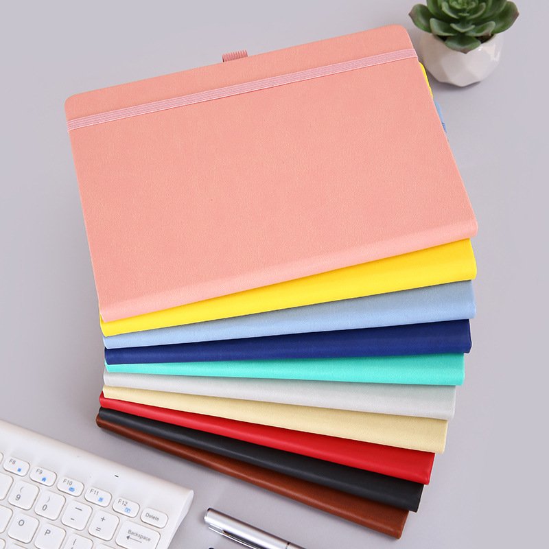 Custom A5 Planner Traveler's Journal Paper Notebook with 100 Inner Pages PU Leather Cover Printed Style Custom Logo