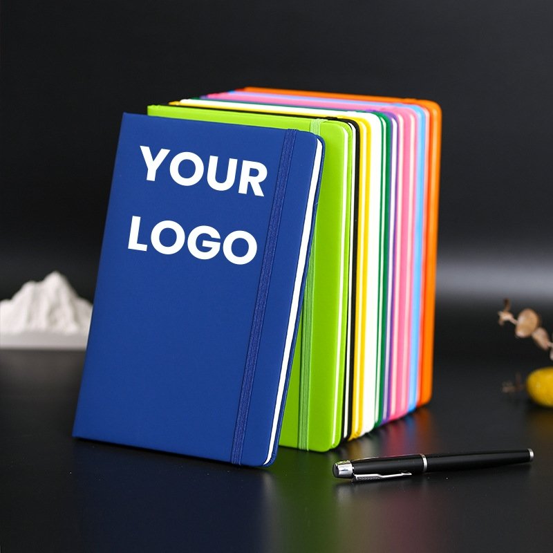 Custom A5 Planner Traveler's Journal Paper Notebook with 100 Inner Pages PU Leather Cover Printed Style Custom Logo