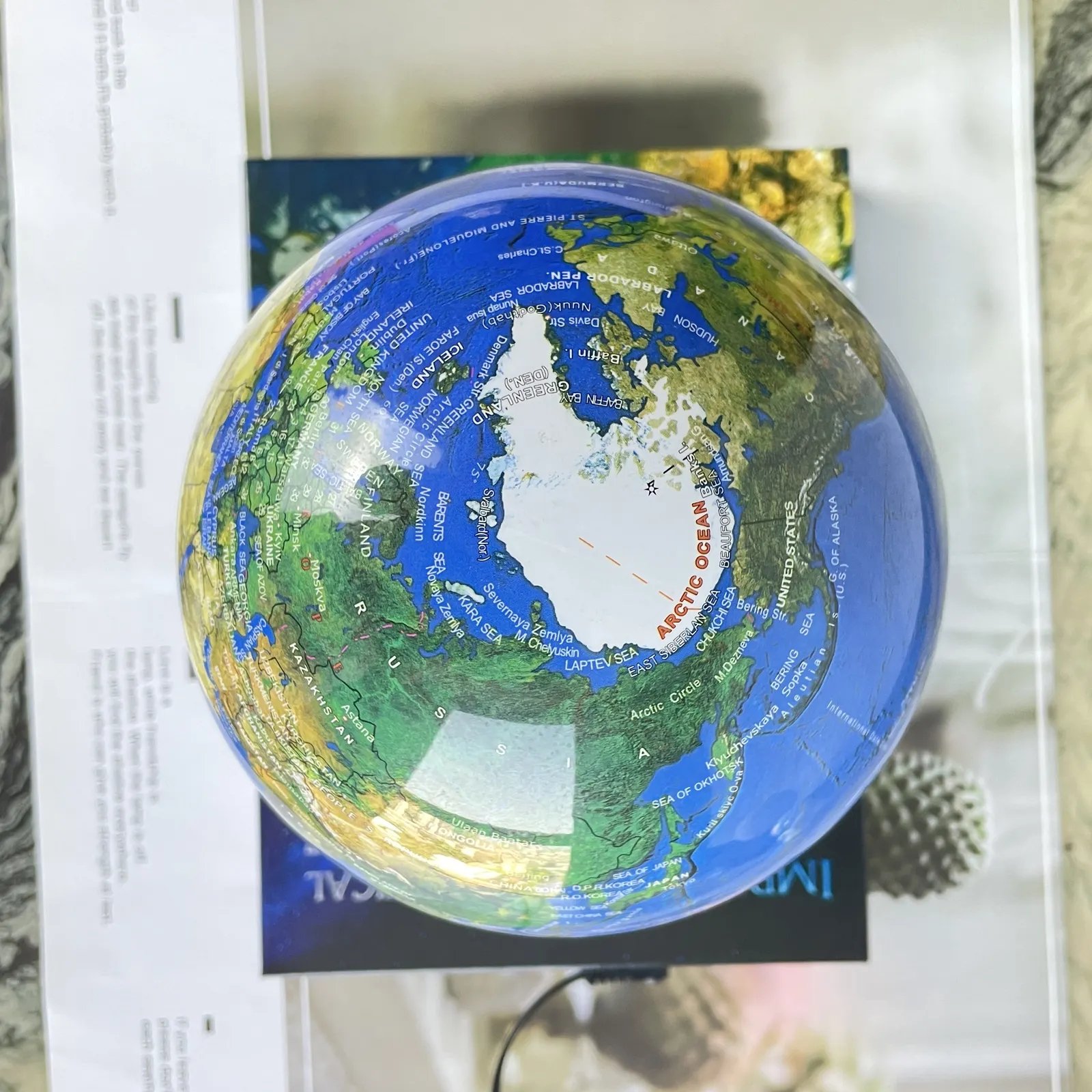 Magnetic levitation book shape world globe floating and rotating Christmas gift for kids and educational