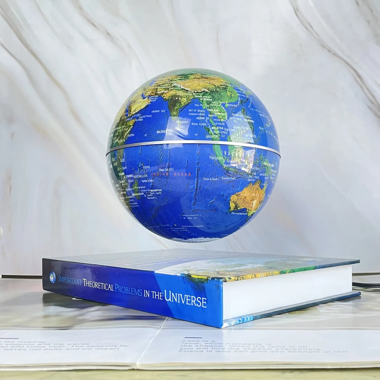 Magnetic levitation book shape world globe floating and rotating Christmas gift for kids and educational