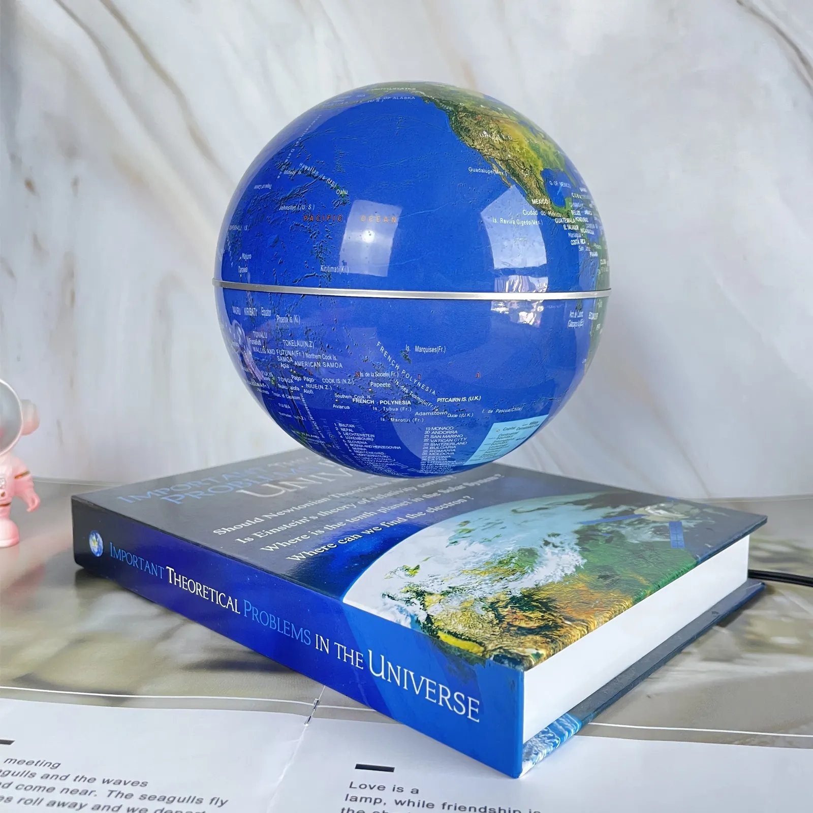 Magnetic levitation book shape world globe floating and rotating Christmas gift for kids and educational