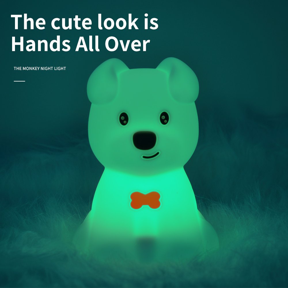 usb night light silicone dog small table lamp silicone led lights custom children's night light