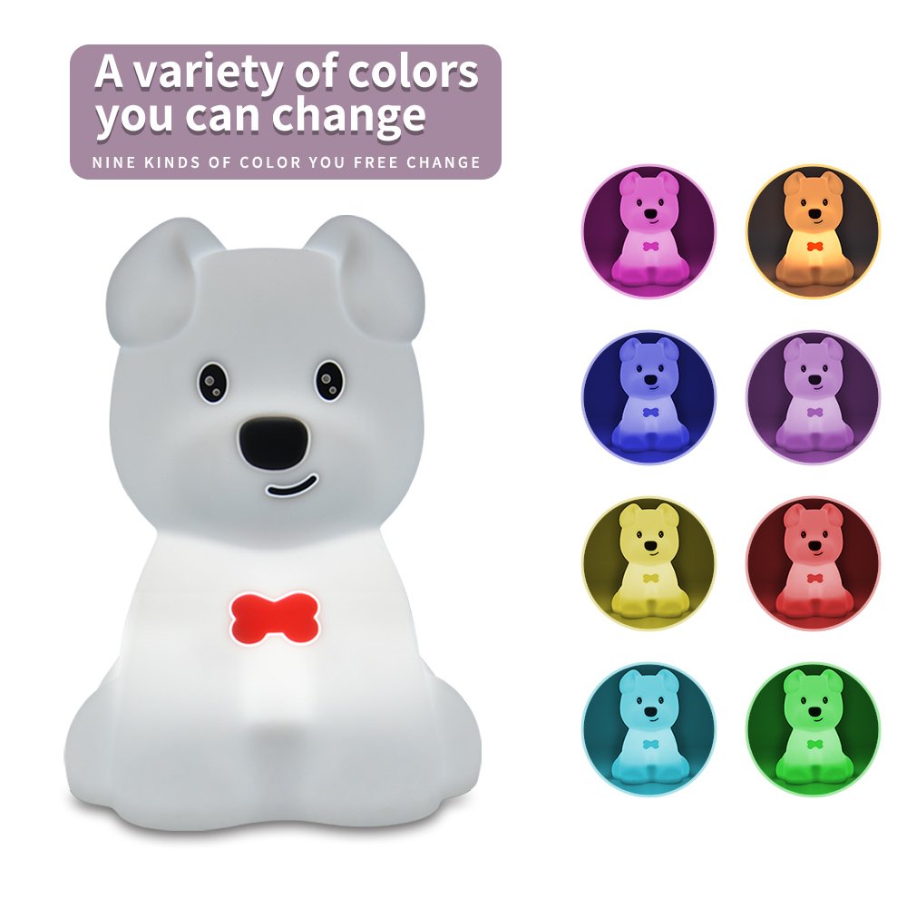 usb night light silicone dog small table lamp silicone led lights custom children's night light