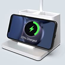 Wholesale Book Foldable Wireless Charger Lamp With Pen holder Led Rechargeable Bedside Study Reading Light/Desk Lamp/Table Lamp