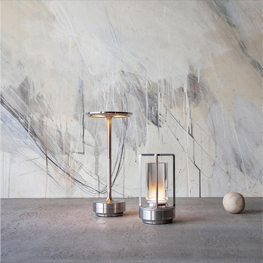 Nordic Wireless Restaurant Touch Table Light Modern Luxury USB Cordless Rechargeable Led Desk Table Lamps