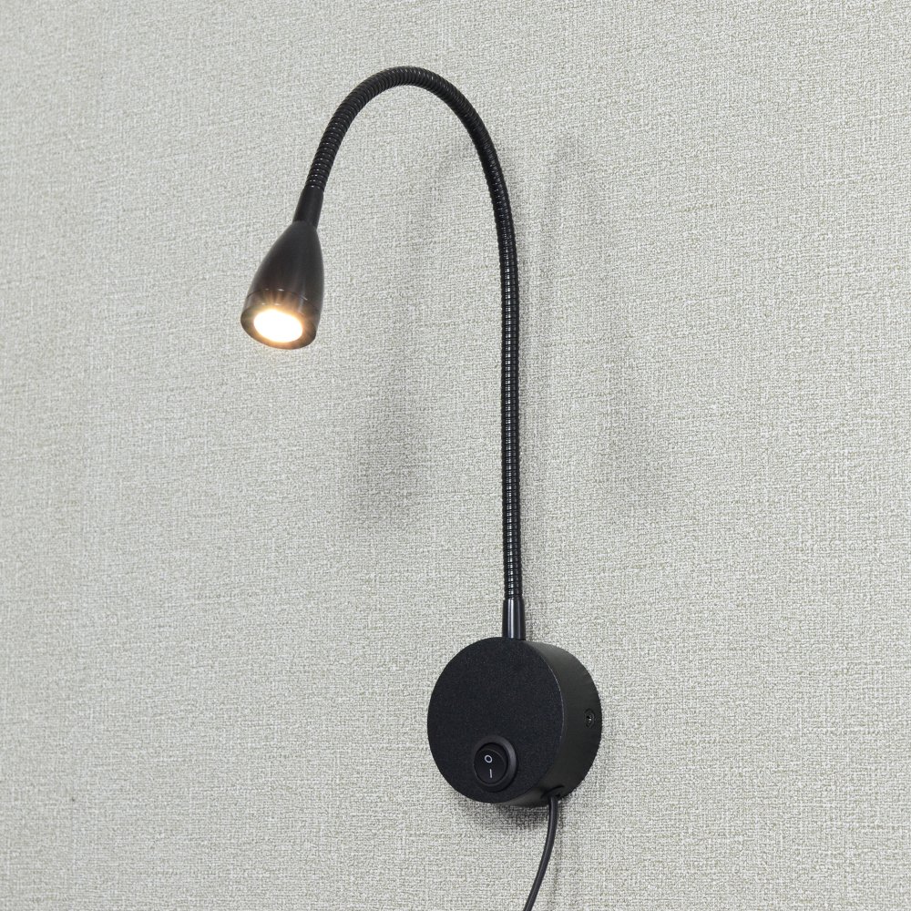 Hotel Beside Wall-Mounted Reading light for book with Plug Wired Aluminum wall reading Lamps 200LM / 3000K / 3W