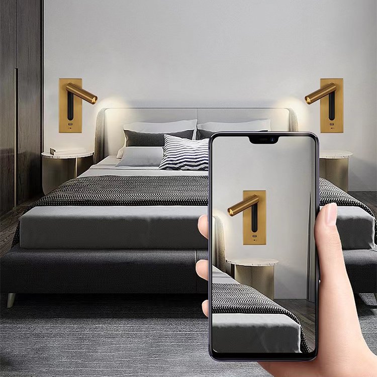 Modern Bedroom Living Room Indoor LED Wall Lamp USB Charging