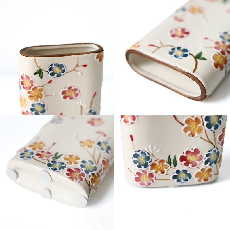 The New Listing Valentine's Day Light Luxury Flower Arrangement Hand Painted Embossed Flora Book Vase Ceramic Vase White Modern