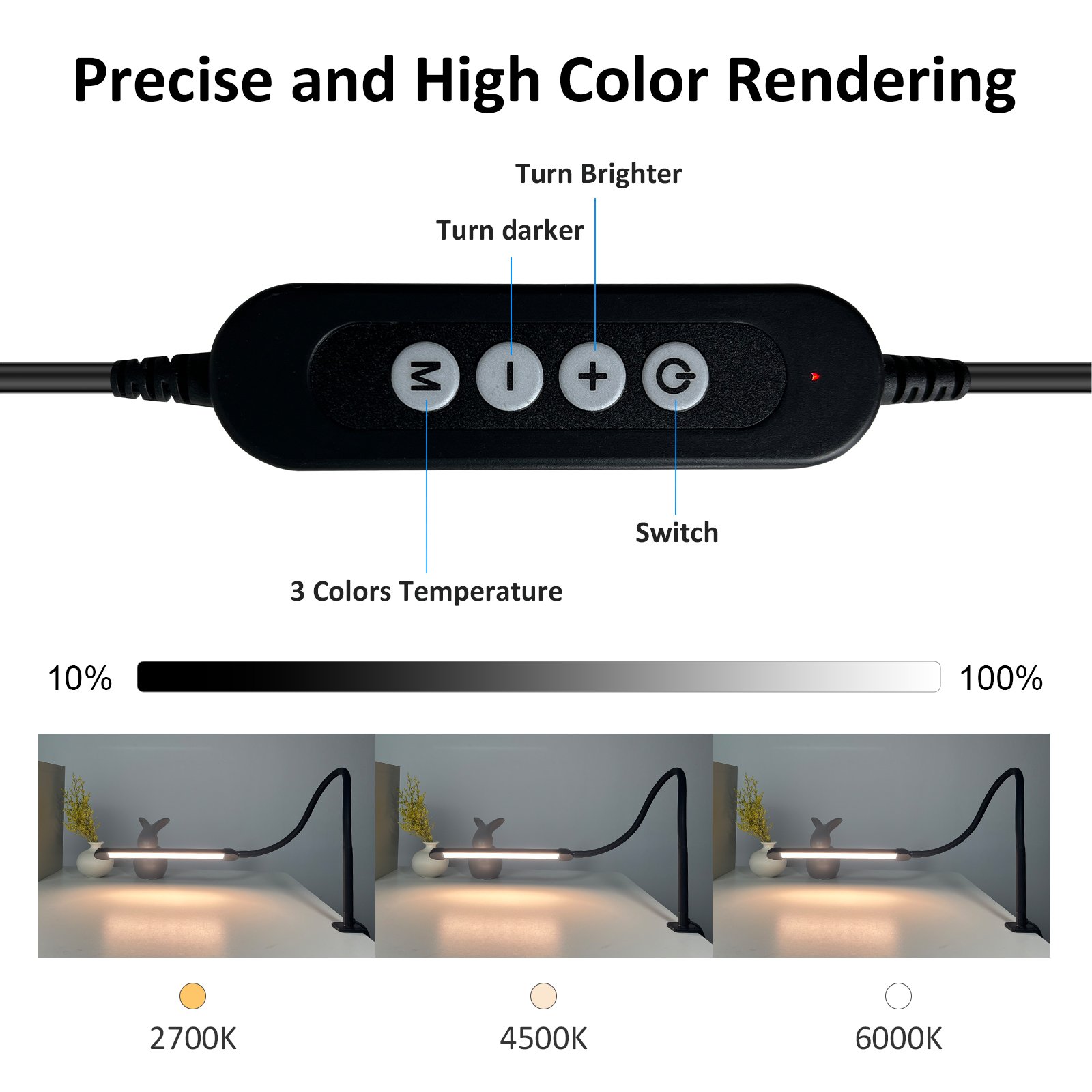 Modern bedroom daylight flexible multi function led desk light lampada with a easy clip night reading lamp light for book