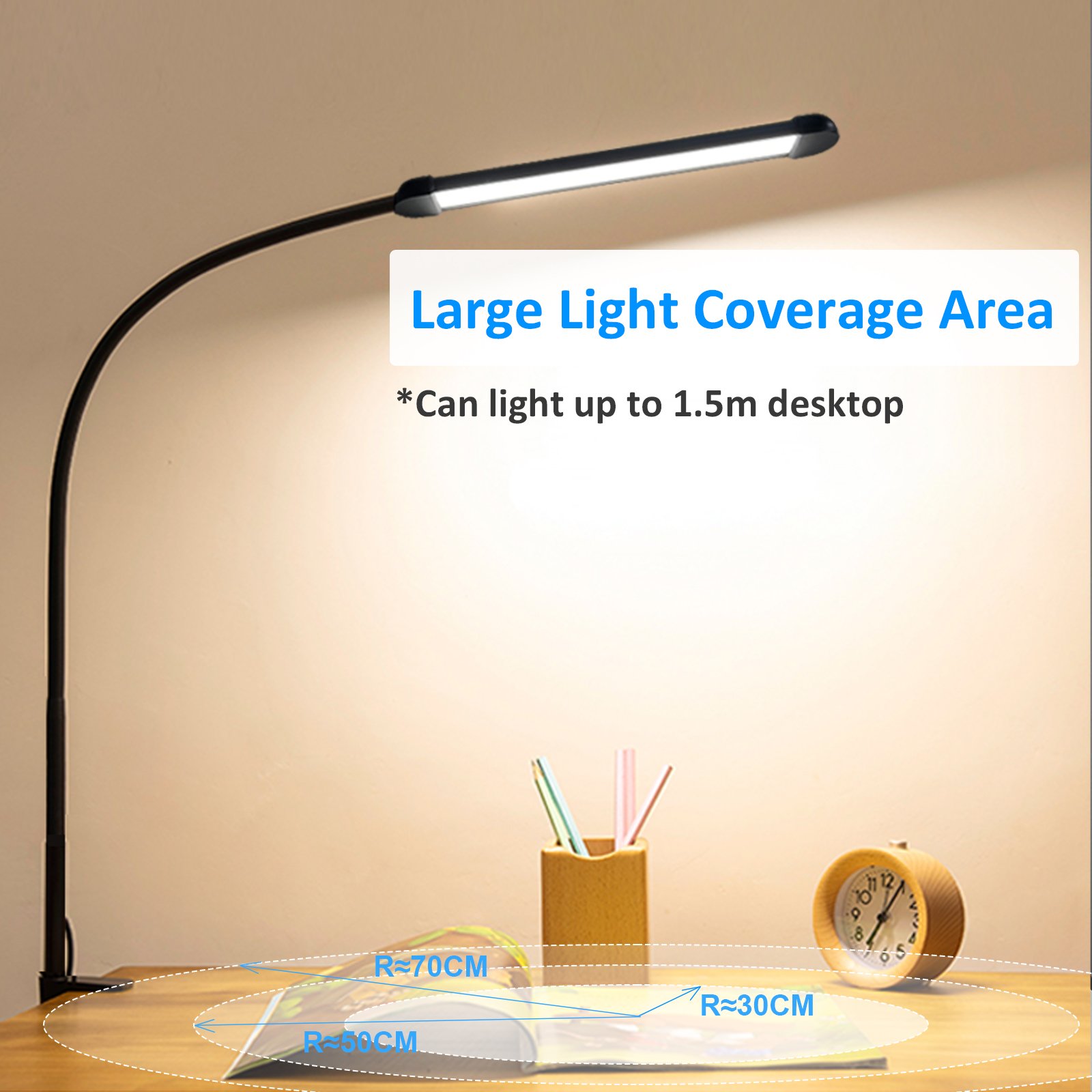 Modern bedroom daylight flexible multi function led desk light lampada with a easy clip night reading lamp light for book