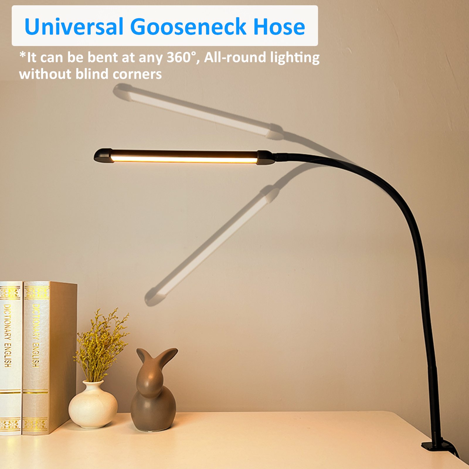 Modern bedroom daylight flexible multi function led desk light lampada with a easy clip night reading lamp light for book