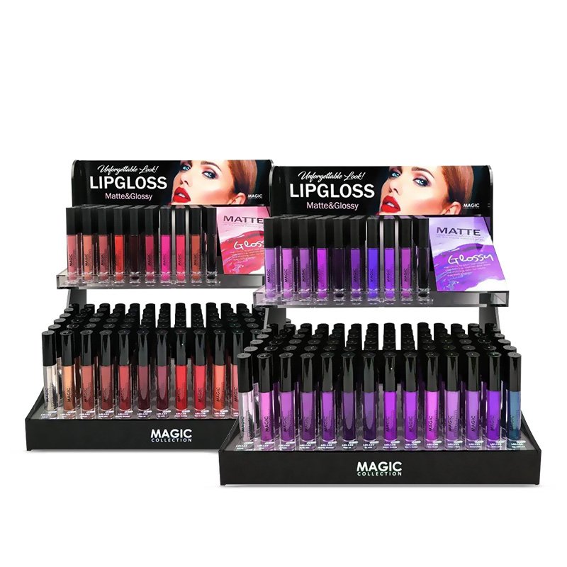 Cosmetics Store Makeup Display Shelves With Acrylic Stand Floor Cosmetic Lipstick Display Rack