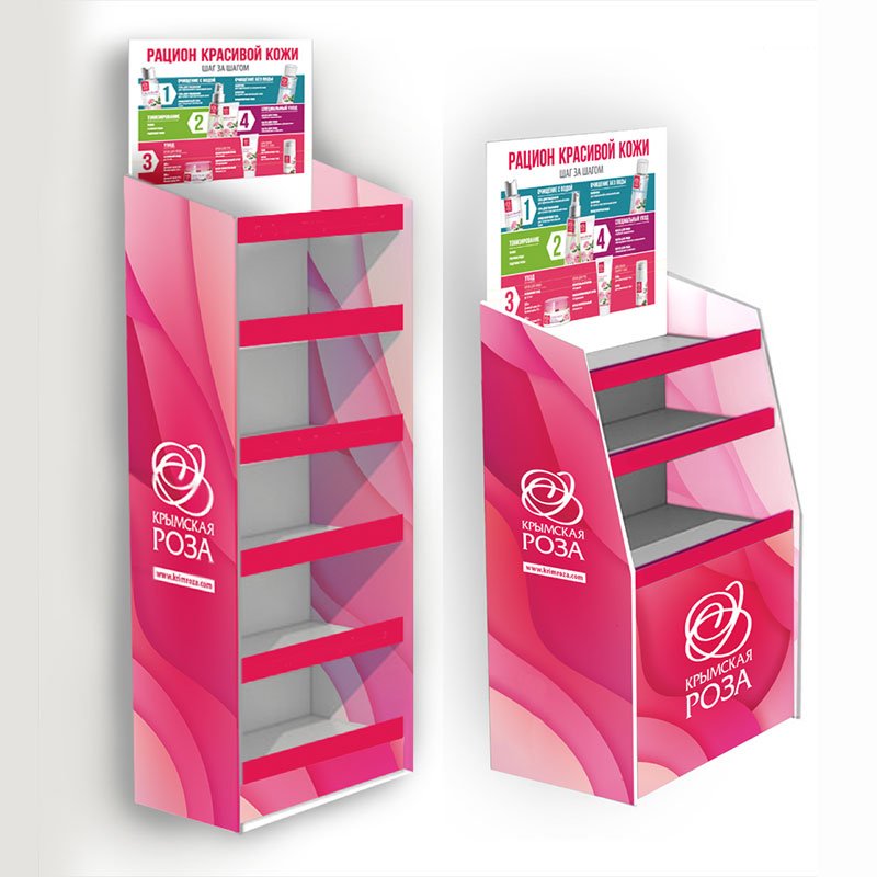 Customized Shop Promotional PVC Foam Board Food Display Shelf Stand Rack