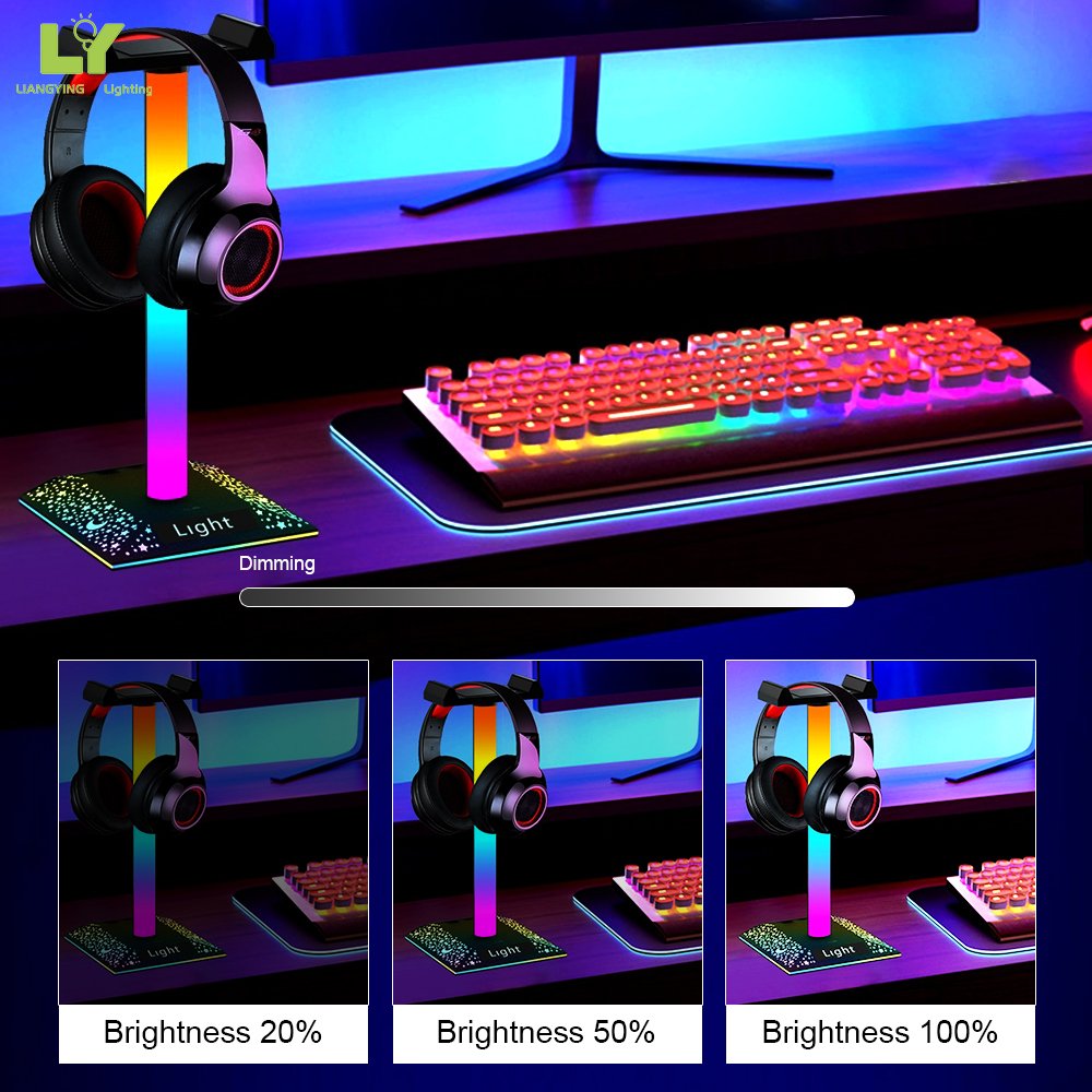 Adjustable Acrylic Book Stand Night Light Rgbic Desktop Atmosphere Rgb Lamp Phone Charger