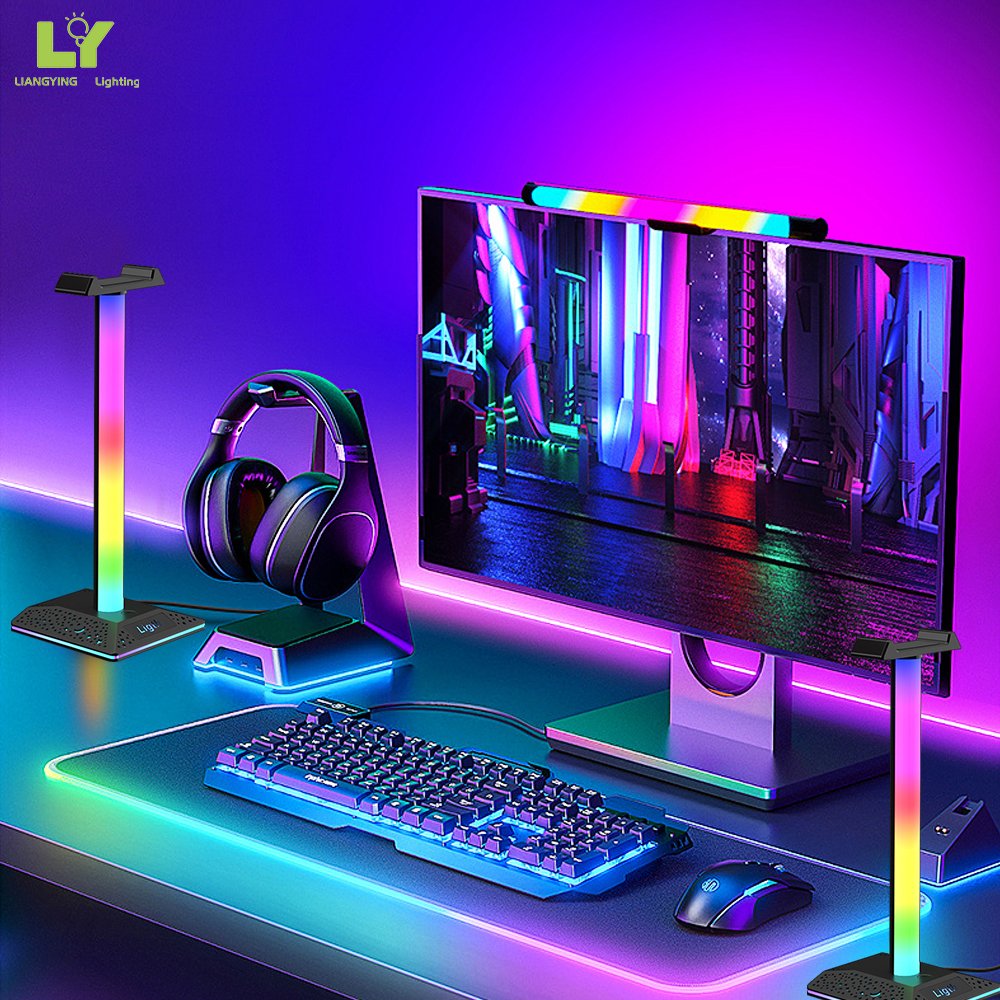 Adjustable Acrylic Book Stand Night Light Rgbic Desktop Atmosphere Rgb Lamp Phone Charger