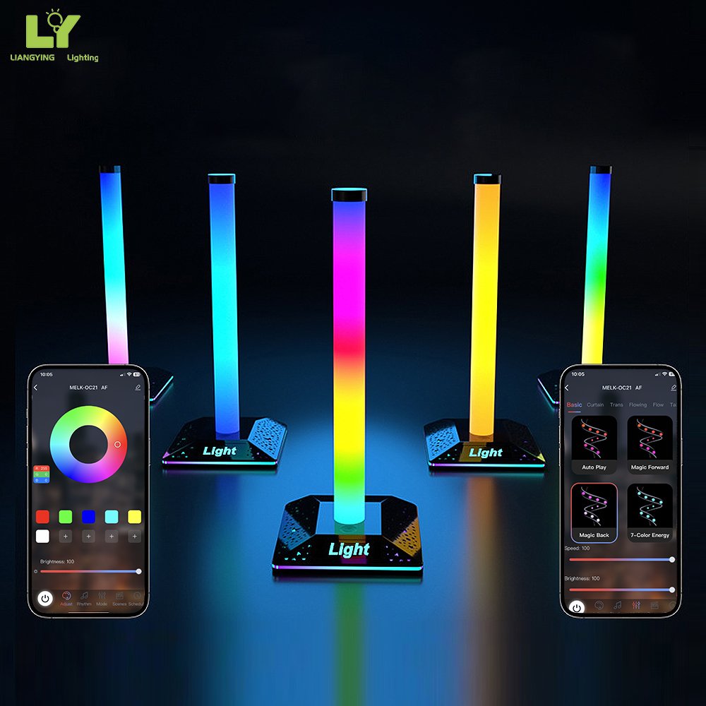 Adjustable Acrylic Book Stand Night Light Rgbic Desktop Atmosphere Rgb Lamp Phone Charger