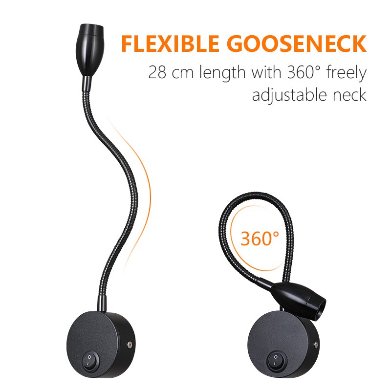 hotel bedside wall mounted lamp gooseneck reading light bedroom headboard reading light book light for reading in bed
