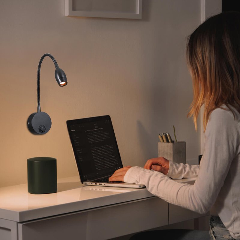 hotel bedside wall mounted lamp gooseneck reading light bedroom headboard reading light book light for reading in bed