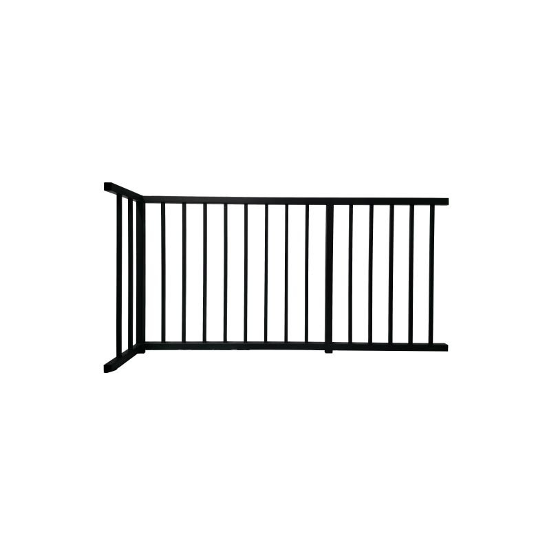Zinc steel tempered glass simple light luxury black outdoor household balcony stair handrail column guardrail