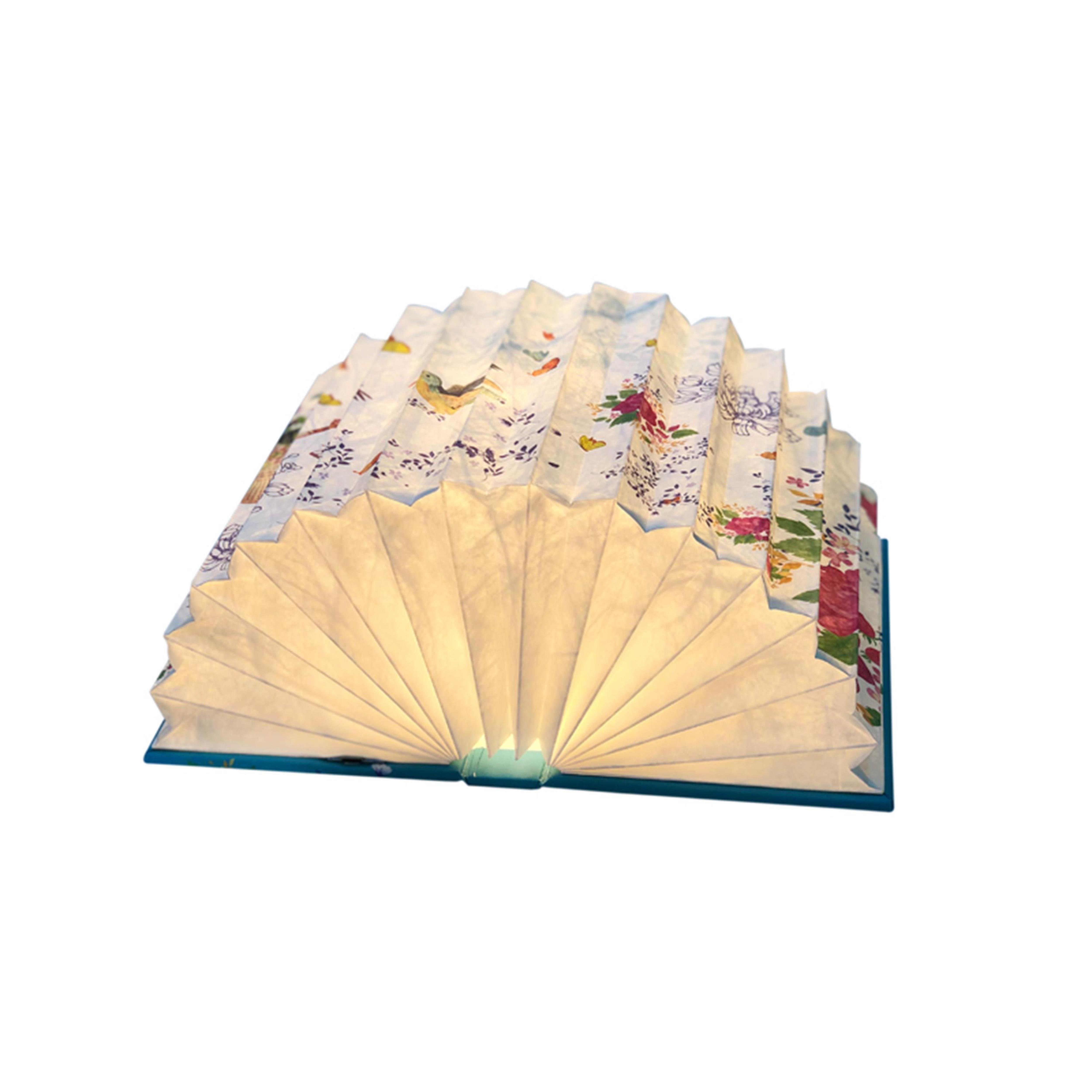 -handmade screen lamp customize logo and printed pattern book lamp