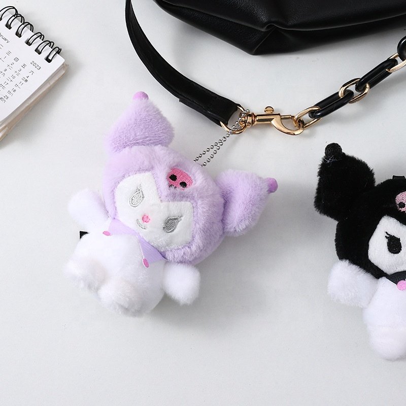Cartoon Black Devil Kuromi Plush Toy Doll Book Bag Pendant Creative Doll Doll Key chain Gift