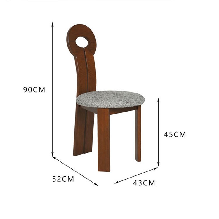 Creative solid wood dining chair retro simple back lounge chair studio study light luxury Italian book chair