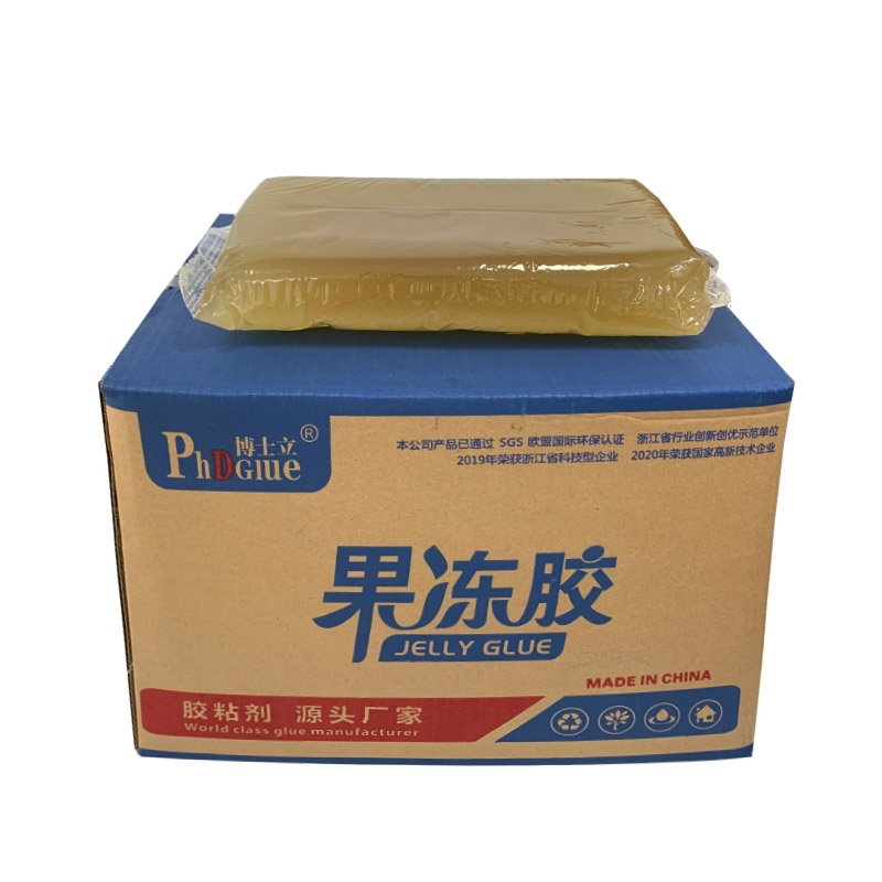 Quality Manufacturer Non-toxic Waterproof Wine Shoe Box Animal Protein Jelly Glue for Case Gluing Machine HF508
