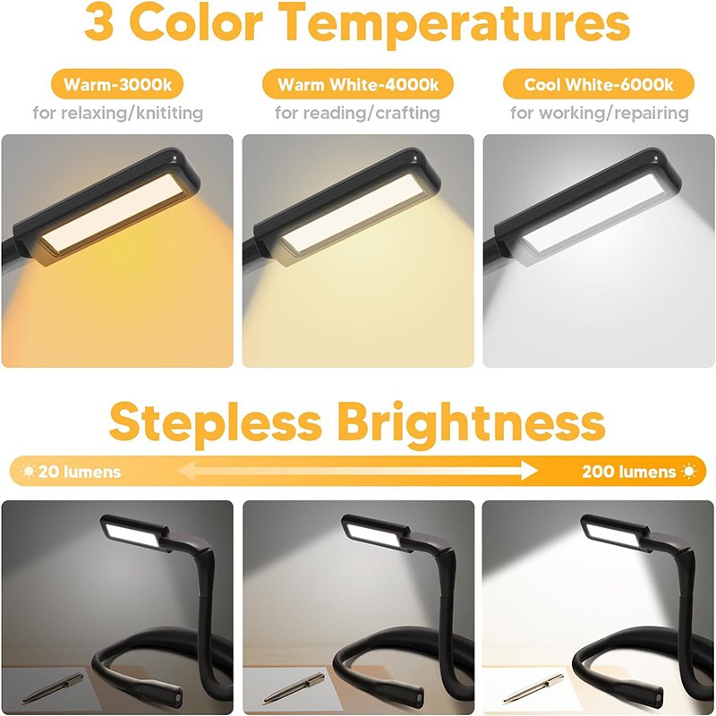 Book light Reading light Long lasting rechargeable light suitable for reading in bed knitting camping repairing book lovers gift