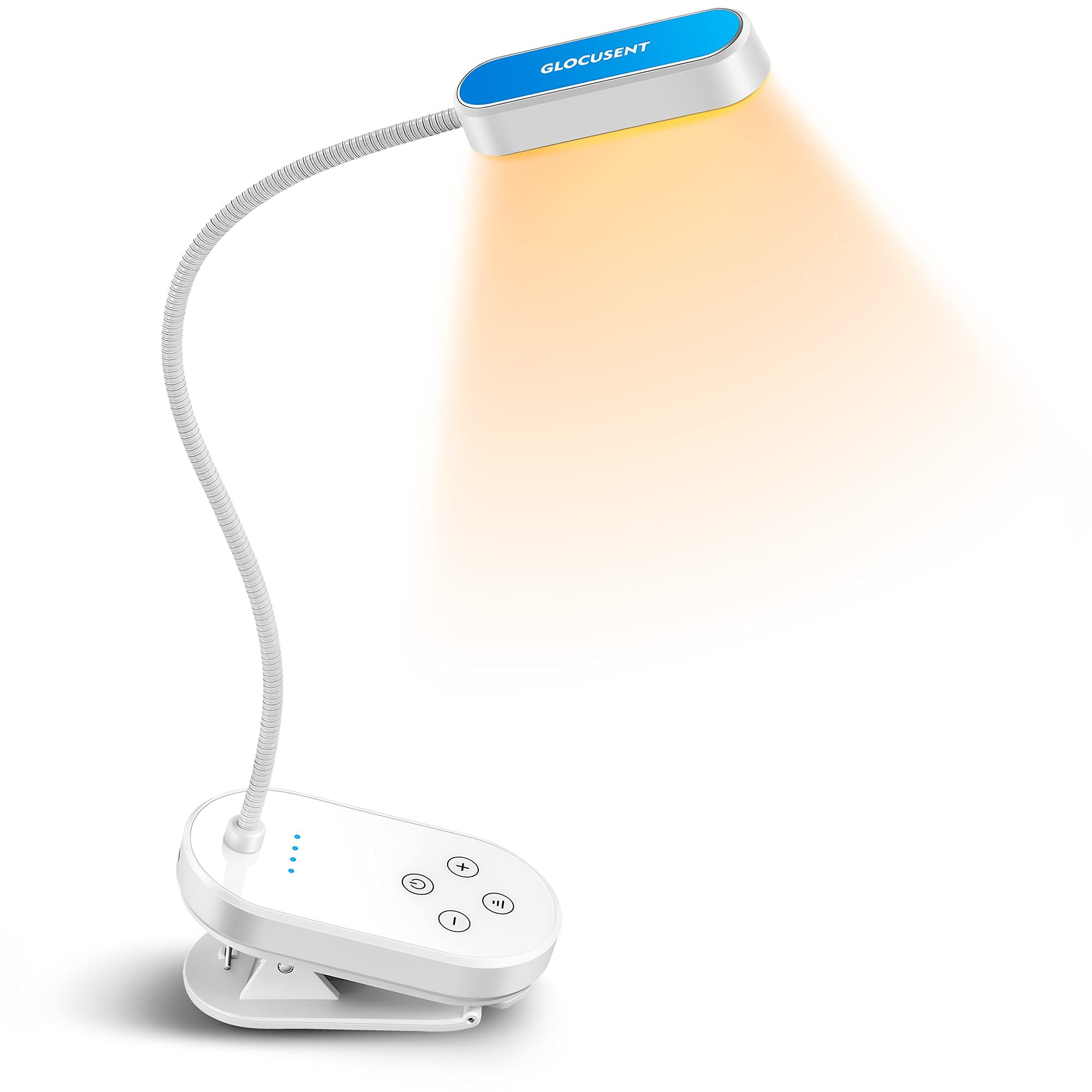 Clearance Sale Glocusent Mini Book Light Clip Usb Rechargeable Flexible Amber Eye Care Led Reading Book Lights