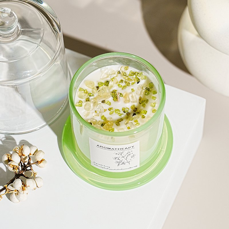 Custom Logo Colourful crystal Glass Jar Scented Candle Soy Wax Scented Candle With Bell Jar Scented candle Gift Box Home Decor